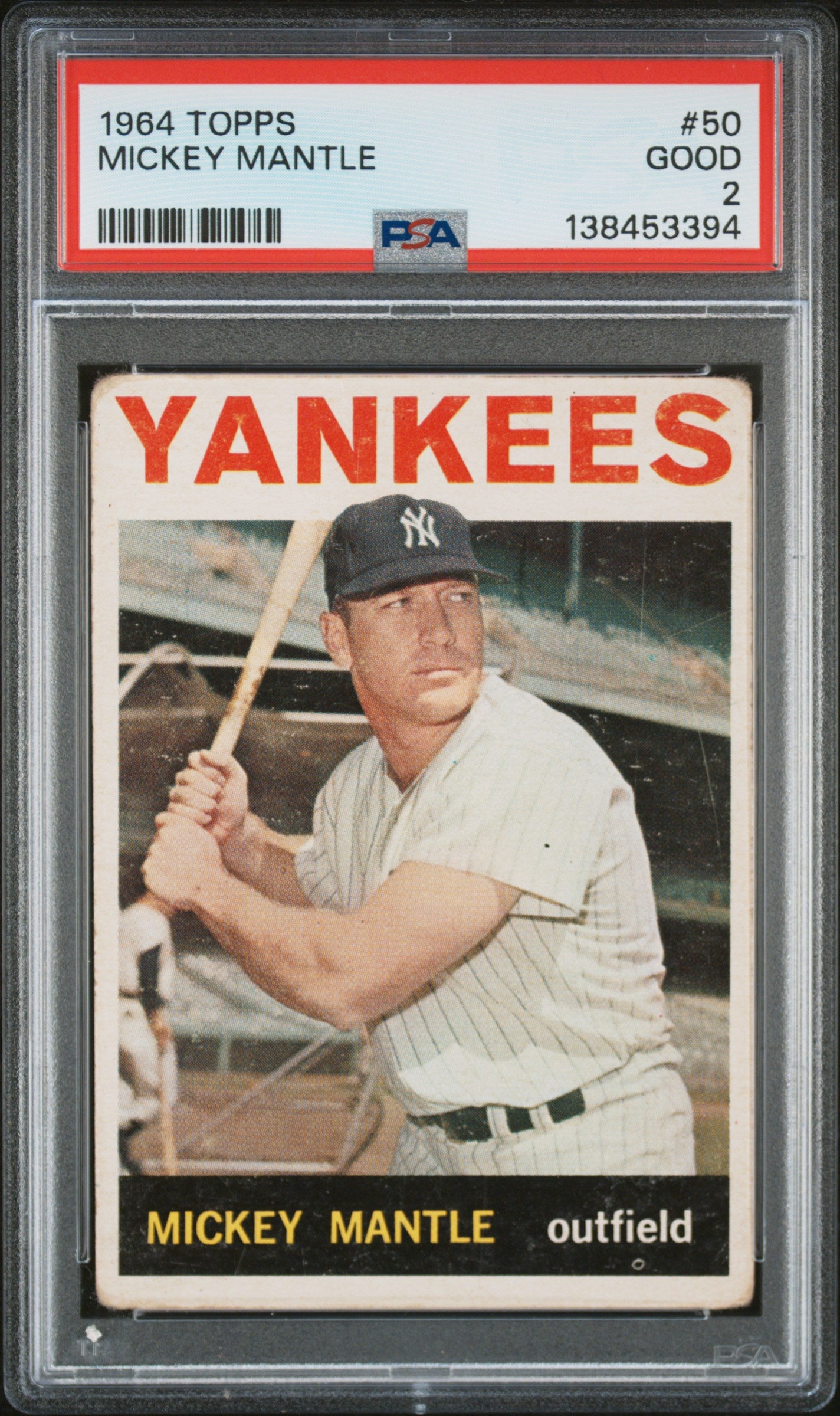 Mickey Mantle 1964 Topps #50 PSA 2 Good 3394