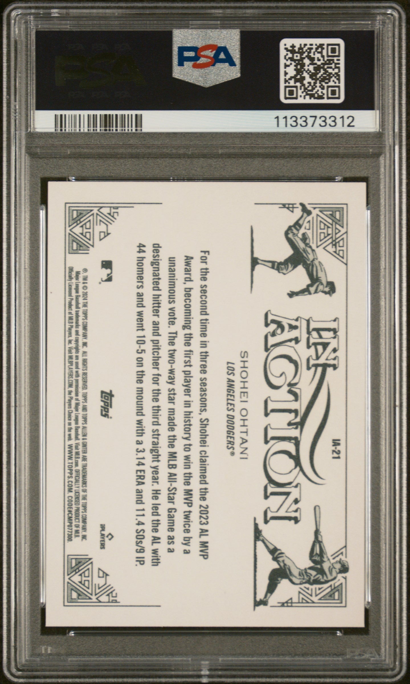 Shohei Ohtani 2024 Topps Allen and Ginter #IA21 In Action PSA 10 Gem Mint