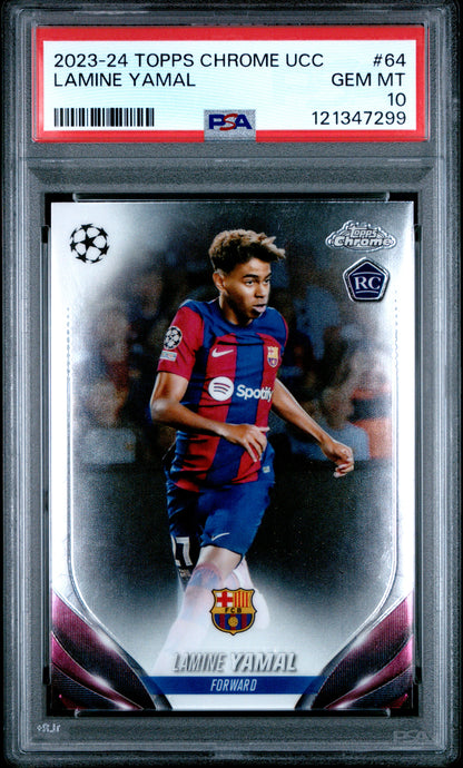 Lamine Yamal 2023 Topps Chrome UCC Rookie #64 PSA 10 Gem Mint