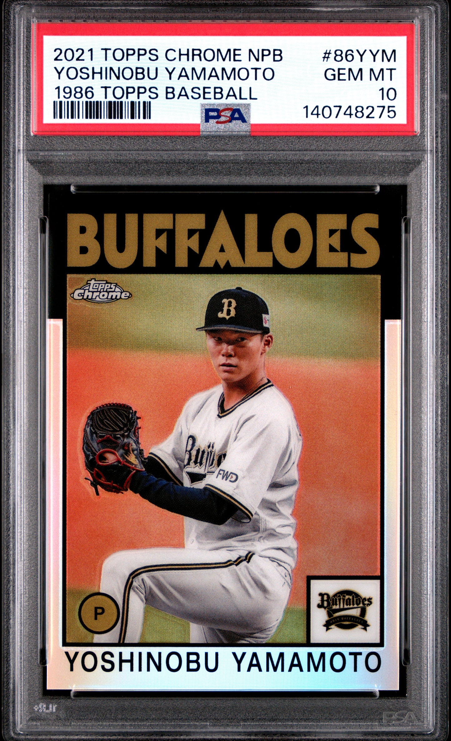 Yoshinobu Yamamoto 2021 Topps Chrome NPB 1986 PSA 10 Gem Mint