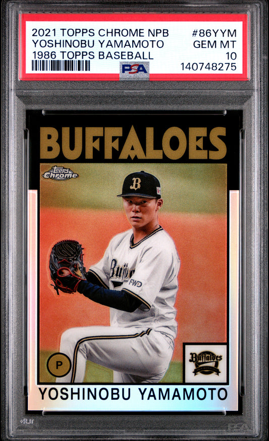 Yoshinobu Yamamoto 2021 Topps Chrome NPB 1986 PSA 10 Gem Mint