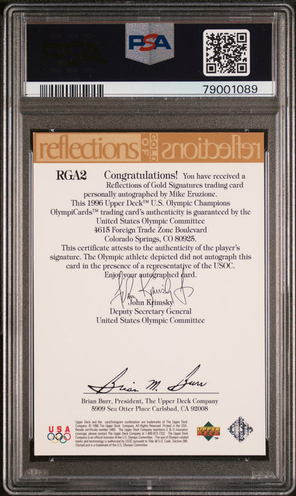 Mike Eruzione 1996 Upper Deck Olypicard Auto PSA Auth