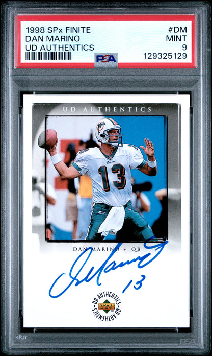 Dan Marino 1998 SPx Finite UD Authentics Auto PSA 9 Mint