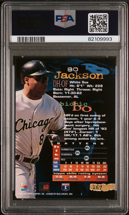 Bo Jackson 1994 Stadium Blub #167 1st Day Issue PSA 9 Mint