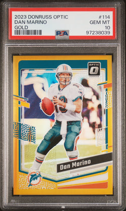 Dan Marino 2023 Donruss Optic #114 Gold #6/10 PSA 10 Gem Mint