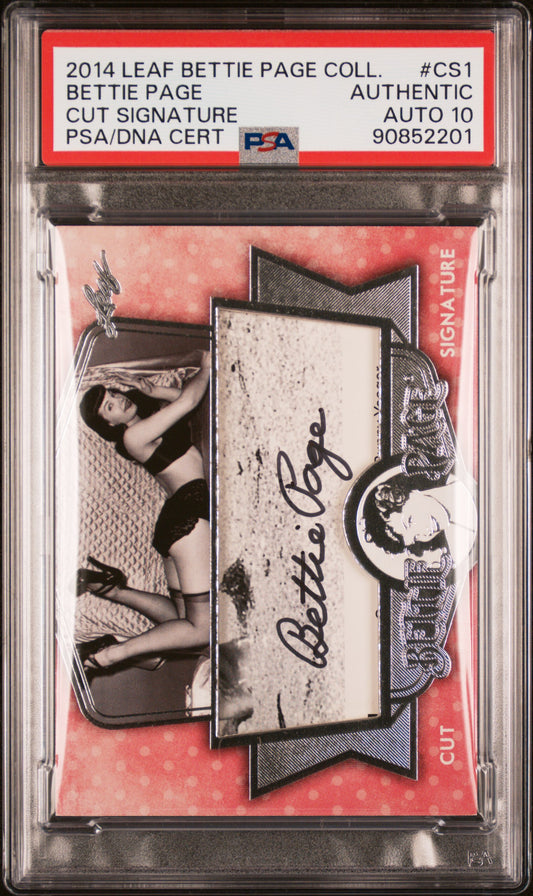 Bettie Page 2014 Leaf Bettie Page Collection Auto PSA Auth Auto 10