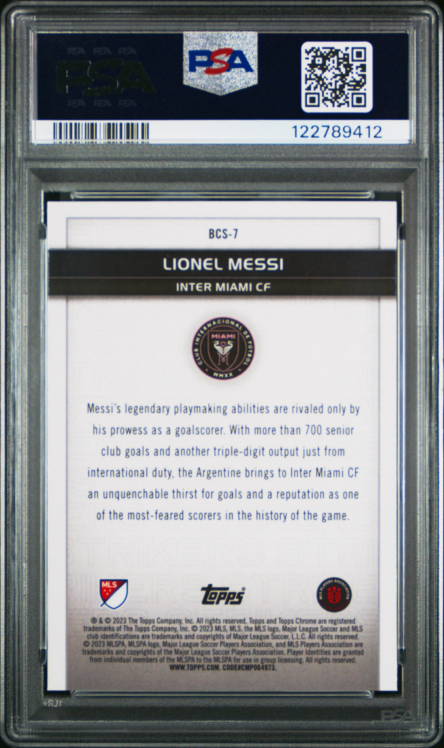 Lionel Messi 2023 Topps Chrome MLS Big City Strikers PSA 10 Mint