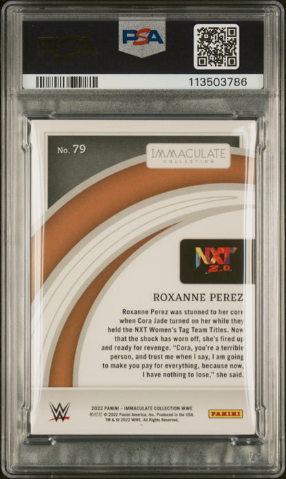 Roxanne Perez 2022 Panini Immaculate WWE #79 #32/65 PSA 9 Mint