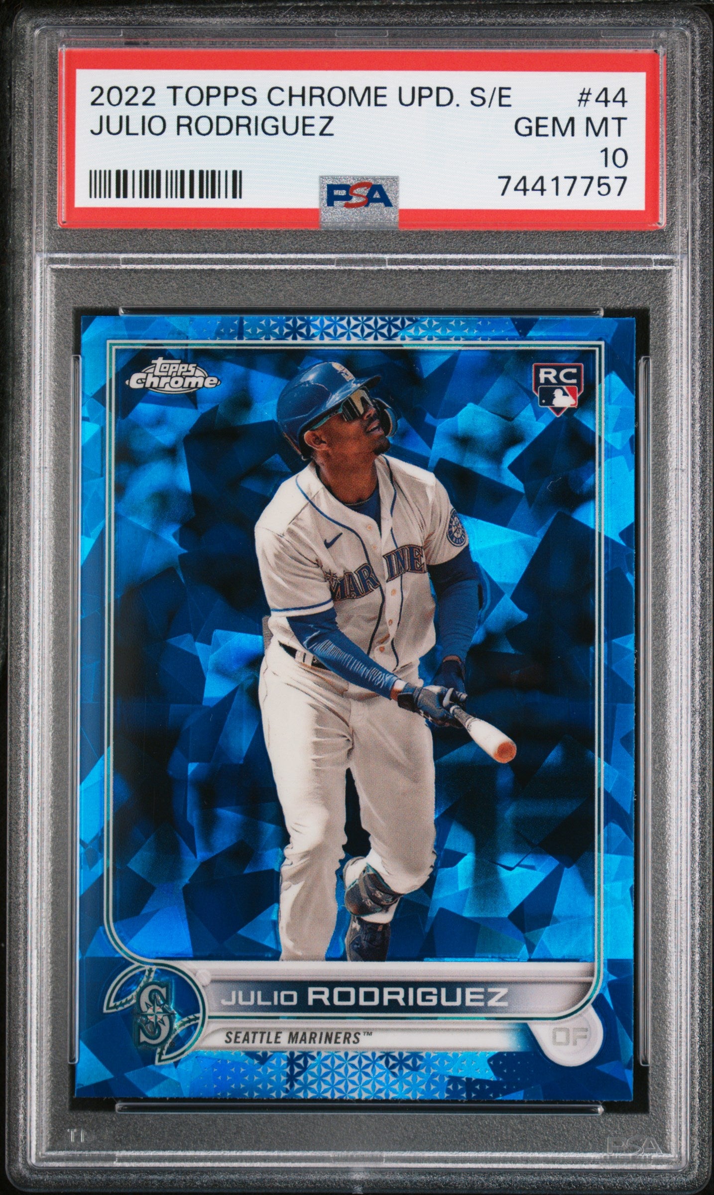 Julio Rodriguez 2022 Topps Chrome Update Sapphire Rookie #44  PSA 10 Gem Mint