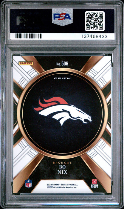 Bo Nix 2023 Panini Select XRC #506 PSA 10 Gem Mint