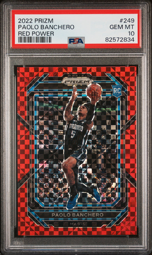 Paolo Banchero 2022 Panini Prizm Rookie Red Power #47/75 PSA 10 Gem Mint