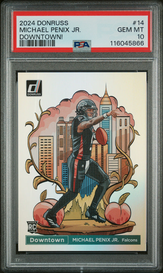 Michael Penix Jr. 2024 Donruss Rookie Downtown PSA 10 Gem Mint