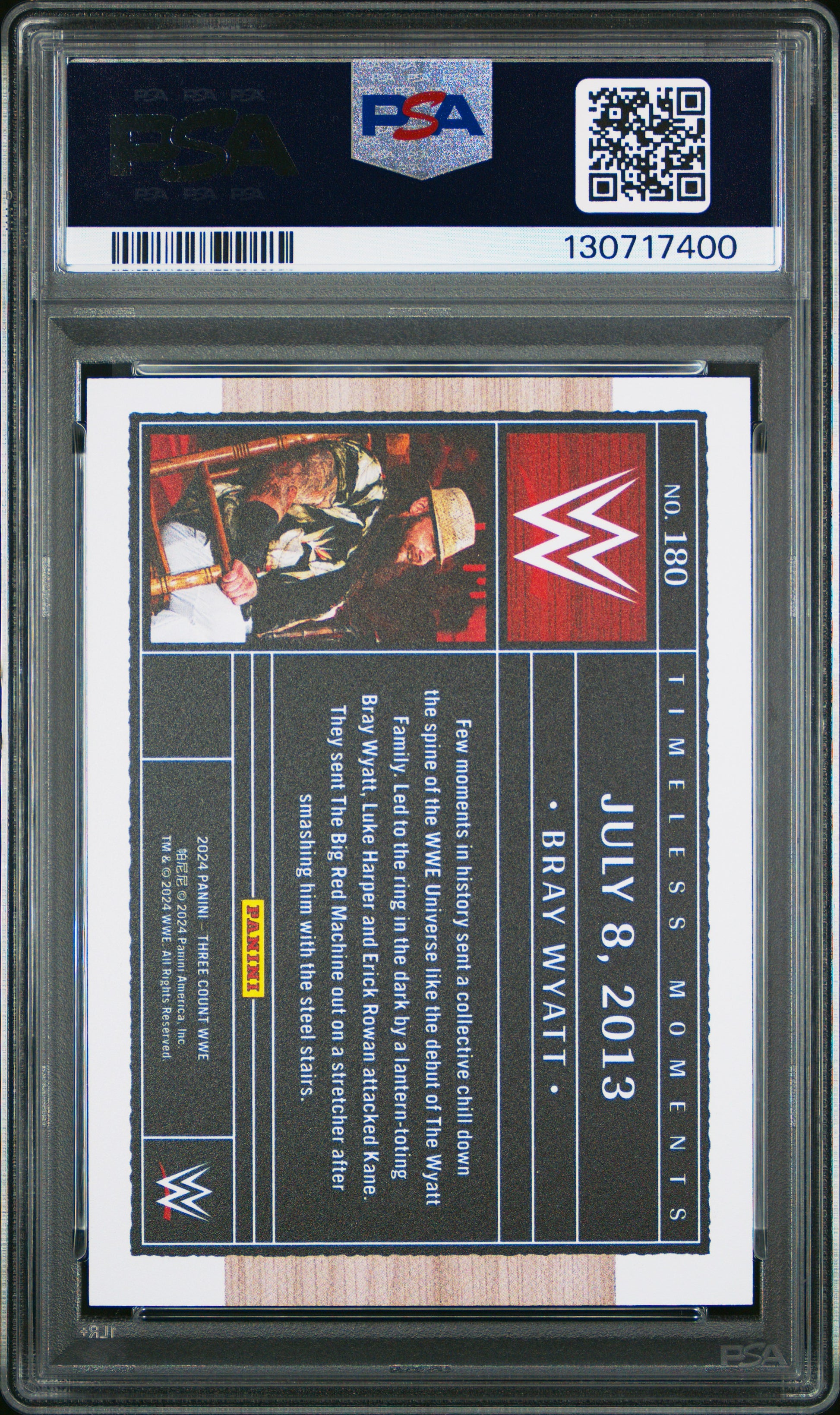 Bray Wyatt 2024 Panini Three Count Purple #8/8 PSA 9 Mint
