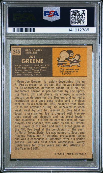 Joe Greene 1971 Topps Rookie #245 PSA 4.5 Vg-Ex+ 2785