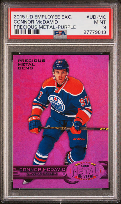 Connor McDavid 2015 Upper Deck Employee Precious Metal Gems Purple #106/175 PSA 9 Mint