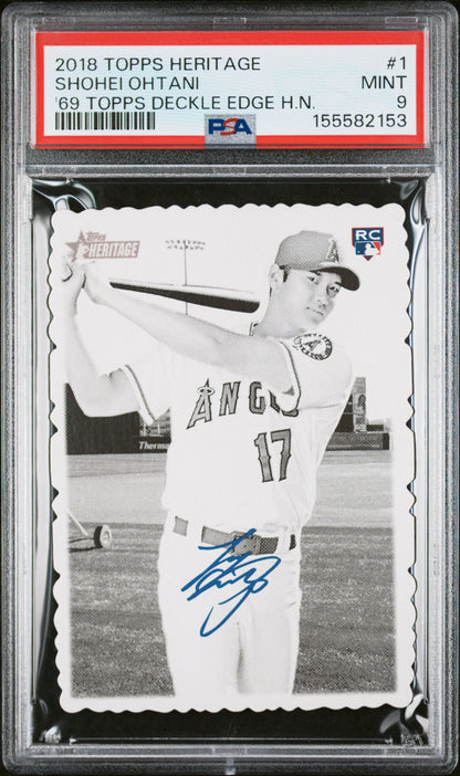 Shohei Ohtani 2018 Topps Heritage 1969 Deckle Edge PSA 9 Mint 2153
