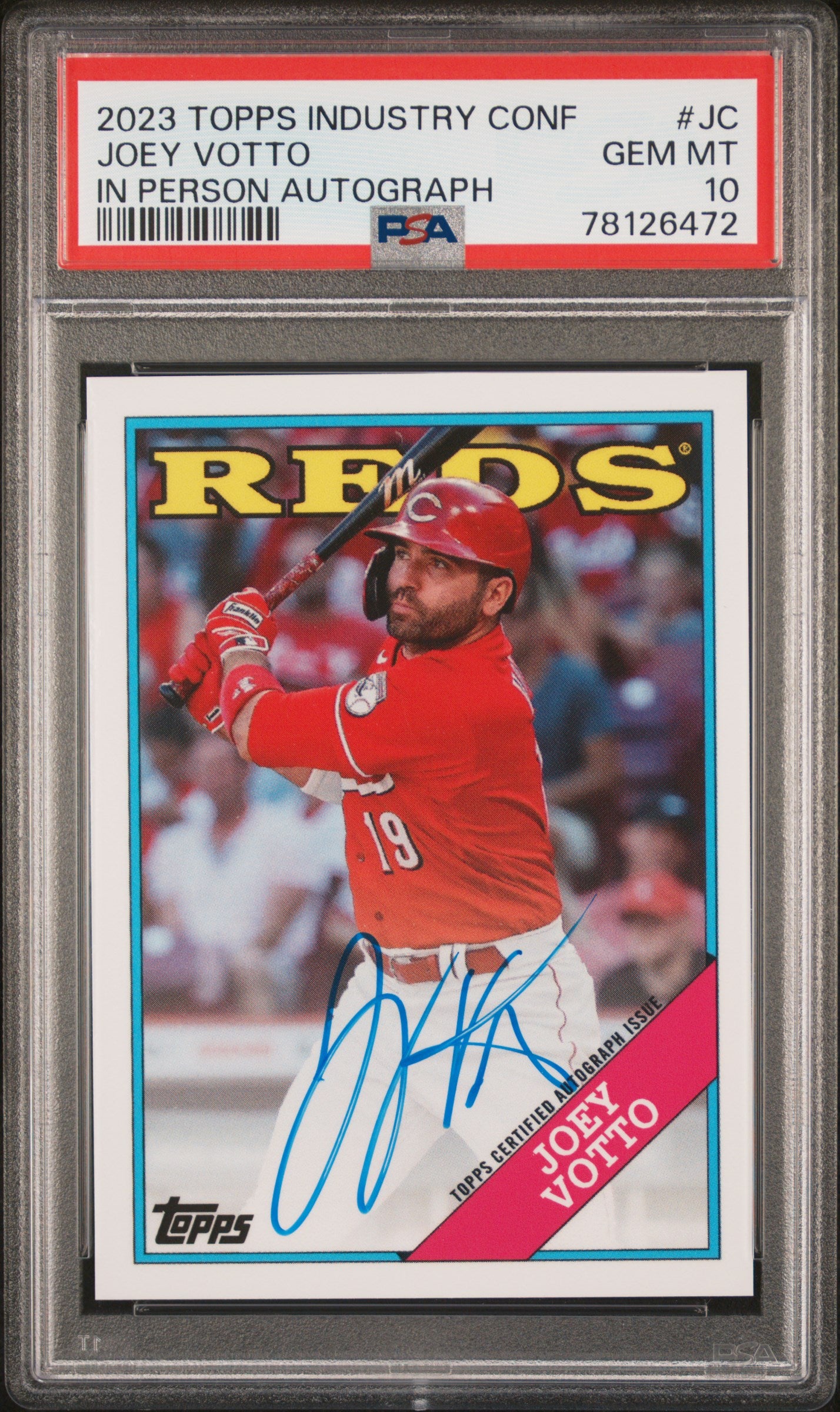Joey Votto 2023 Topps Industry Conference Auto PSA 10 Gem Mint