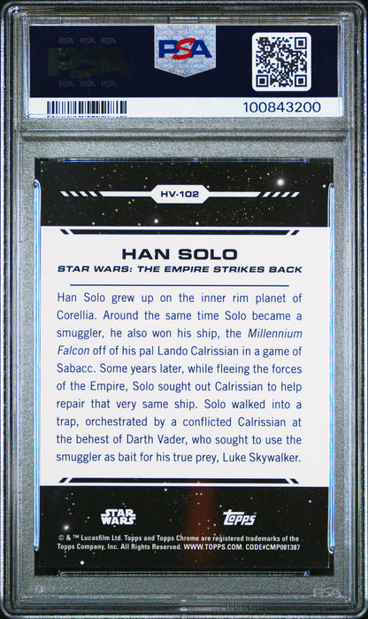 Han Solo 2024 Topps Star Wars Chrome Frozenfractor #-5/0 PSA 10 Gem Mint