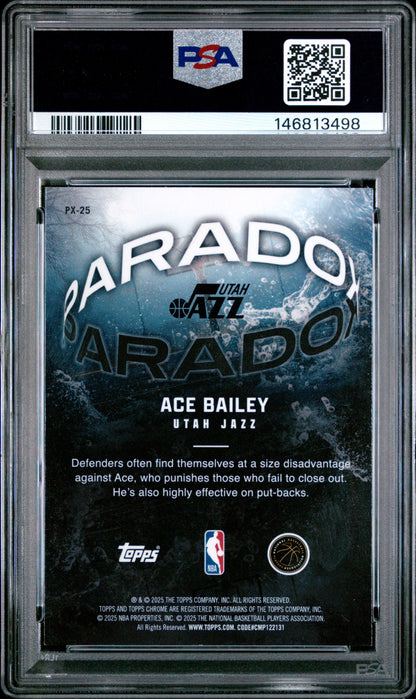 Ace Bailey 2025 Topps Chrome Paradox #PX-25 PSA 9 Mint