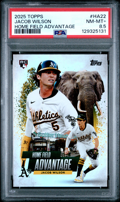 Jacob Wilson 2025 Topps Home Field Advantage Rookie #HA22 PSA 8.5 Nm-Mint+