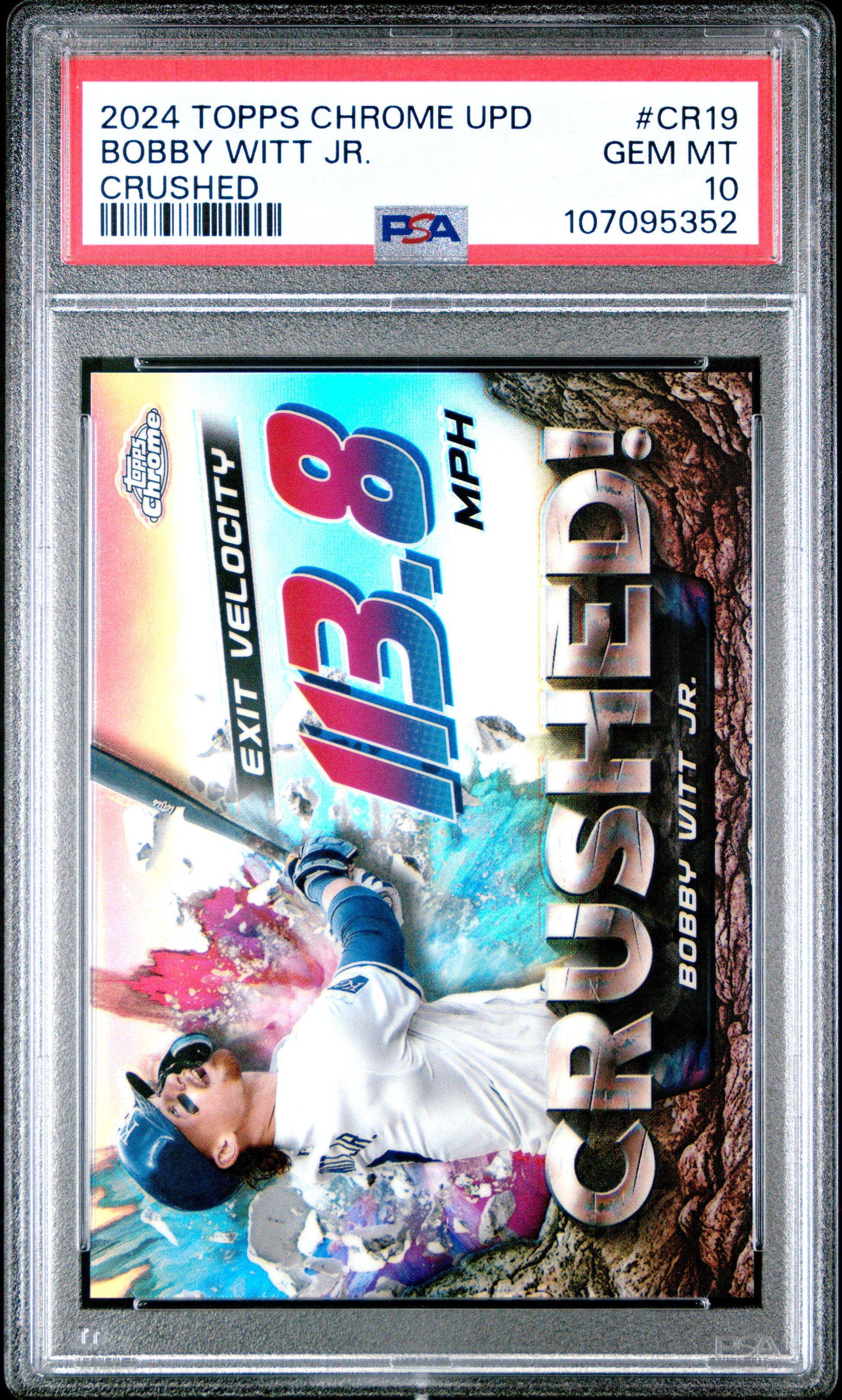 Bobby Witt Jr. 2024 Topps Chrome Update Crushed PSA 10 Gem Mint