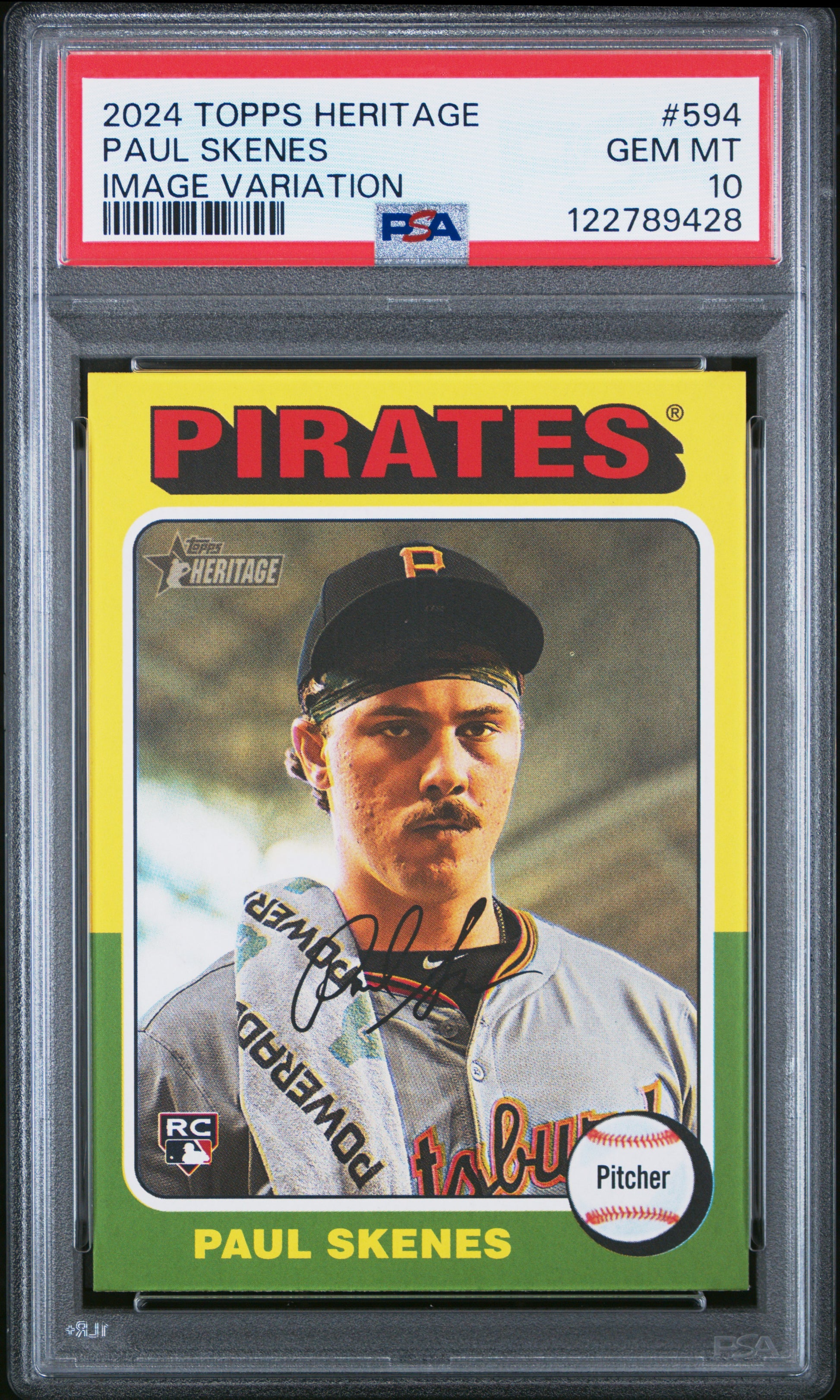 Paul Skenes 2024 Topps Heritage Image Variation Rookie PSA 10 Gem Mint 9428