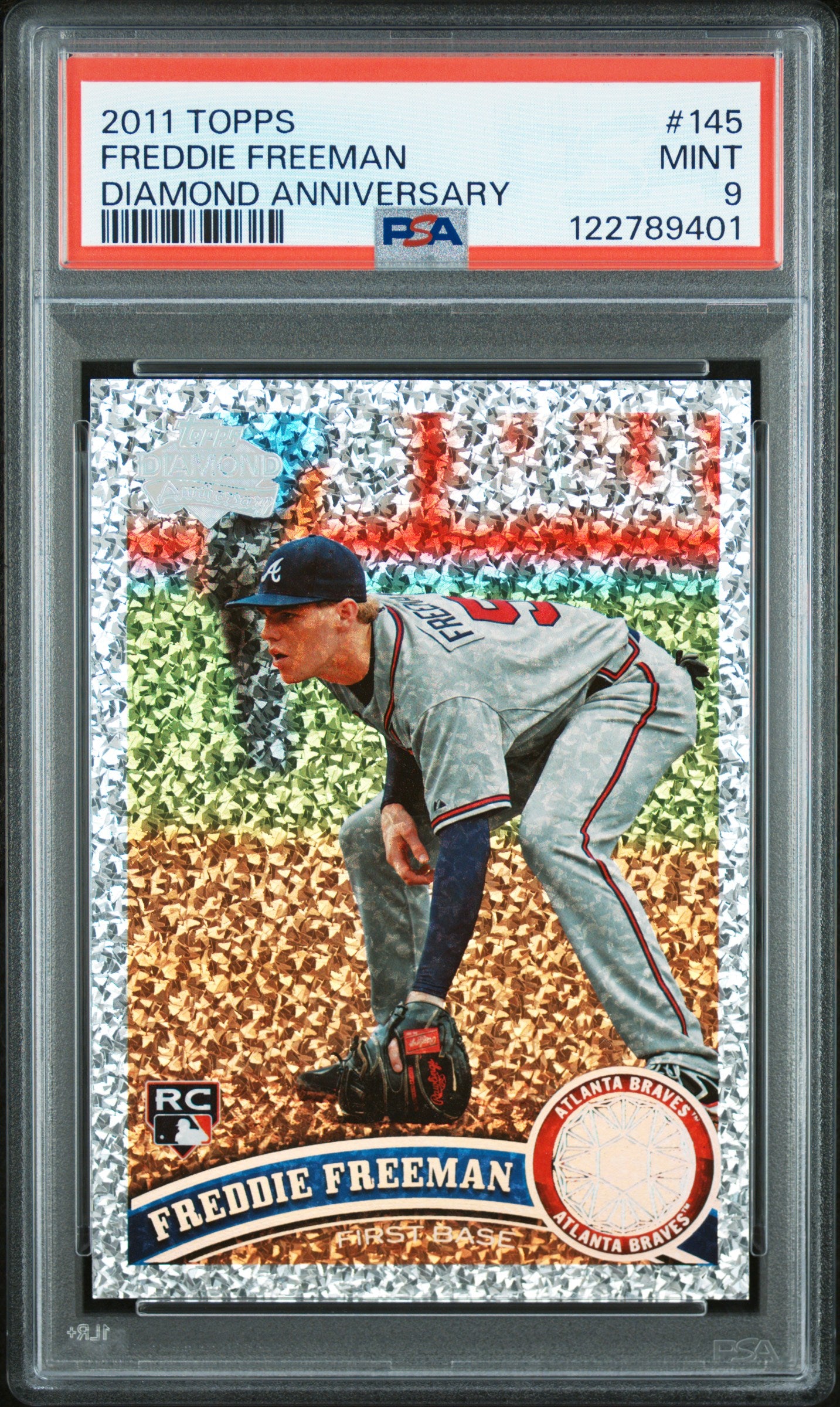 Freddie Freeman 2011 Topps Rookie #145 Diamond Anniversary PSA 9 Mint