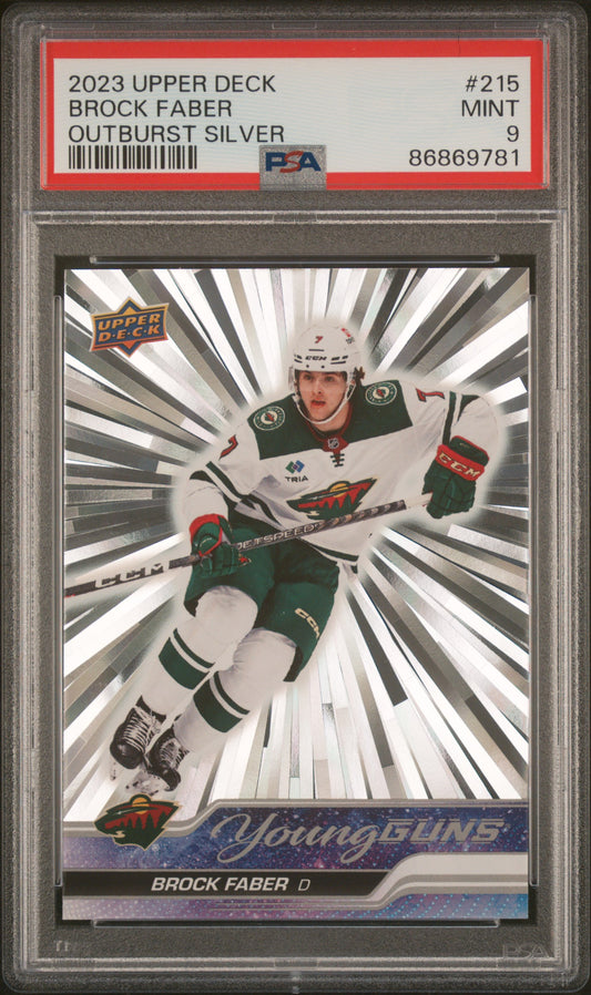 Brock Faber 2023 Upper Deck Outburst Silver #215 PSA 9 Mint