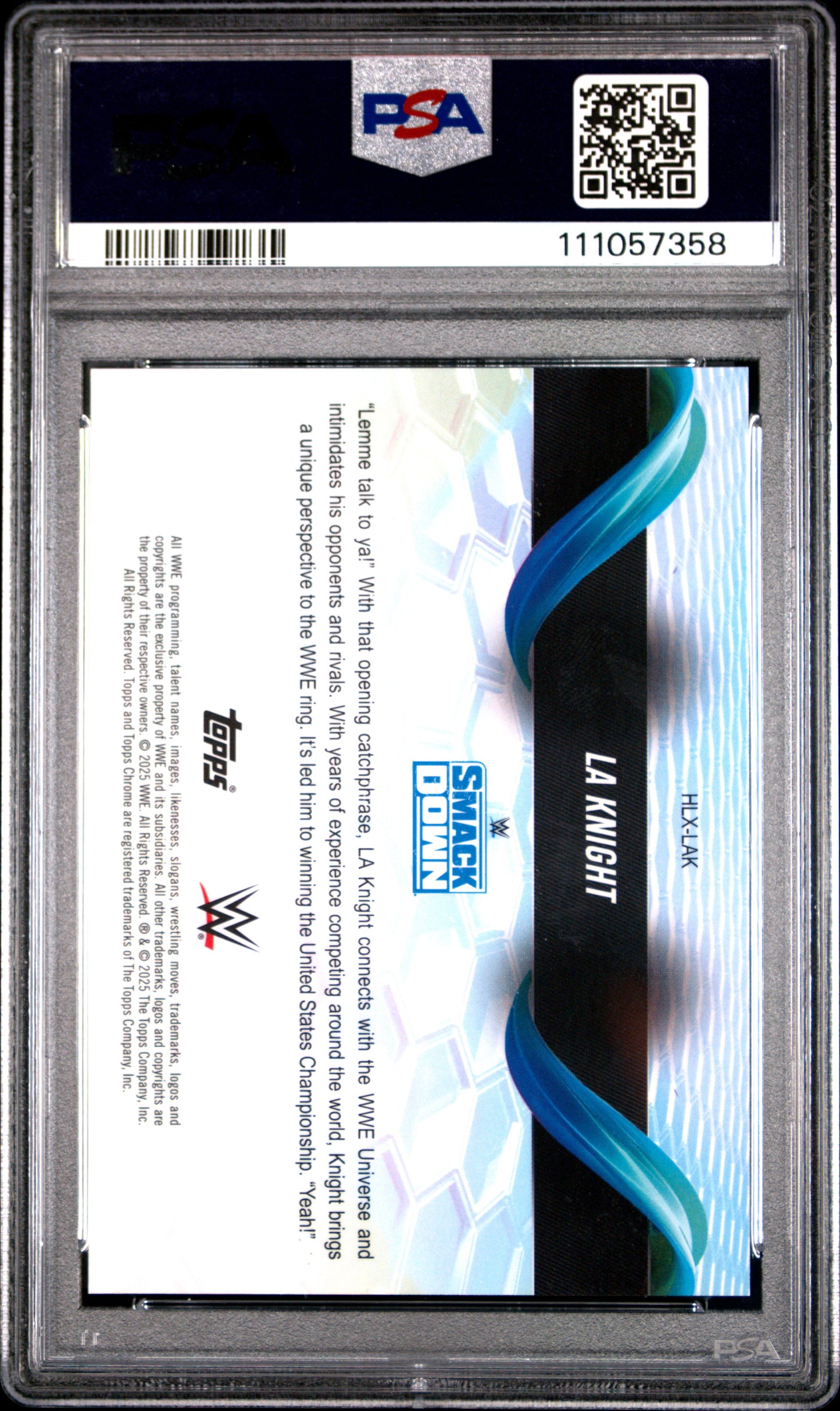 LA Knight 2025 Topps Chrome WWE Helix PSA 10 Gem Mint
