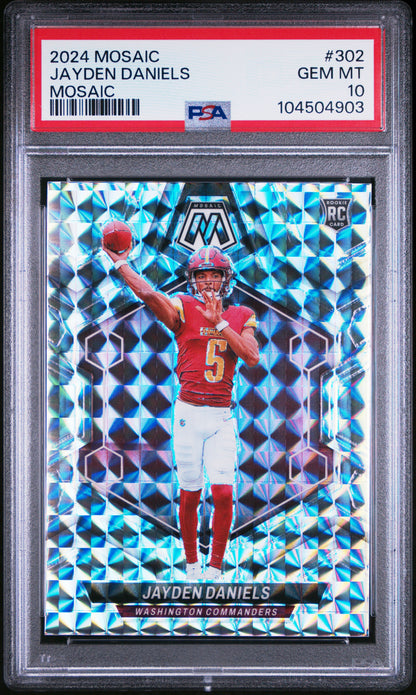 Jayden Daniels 2024 Panini Mosaic #302 Mosaic Rookie PSA 10 Gem Mint
