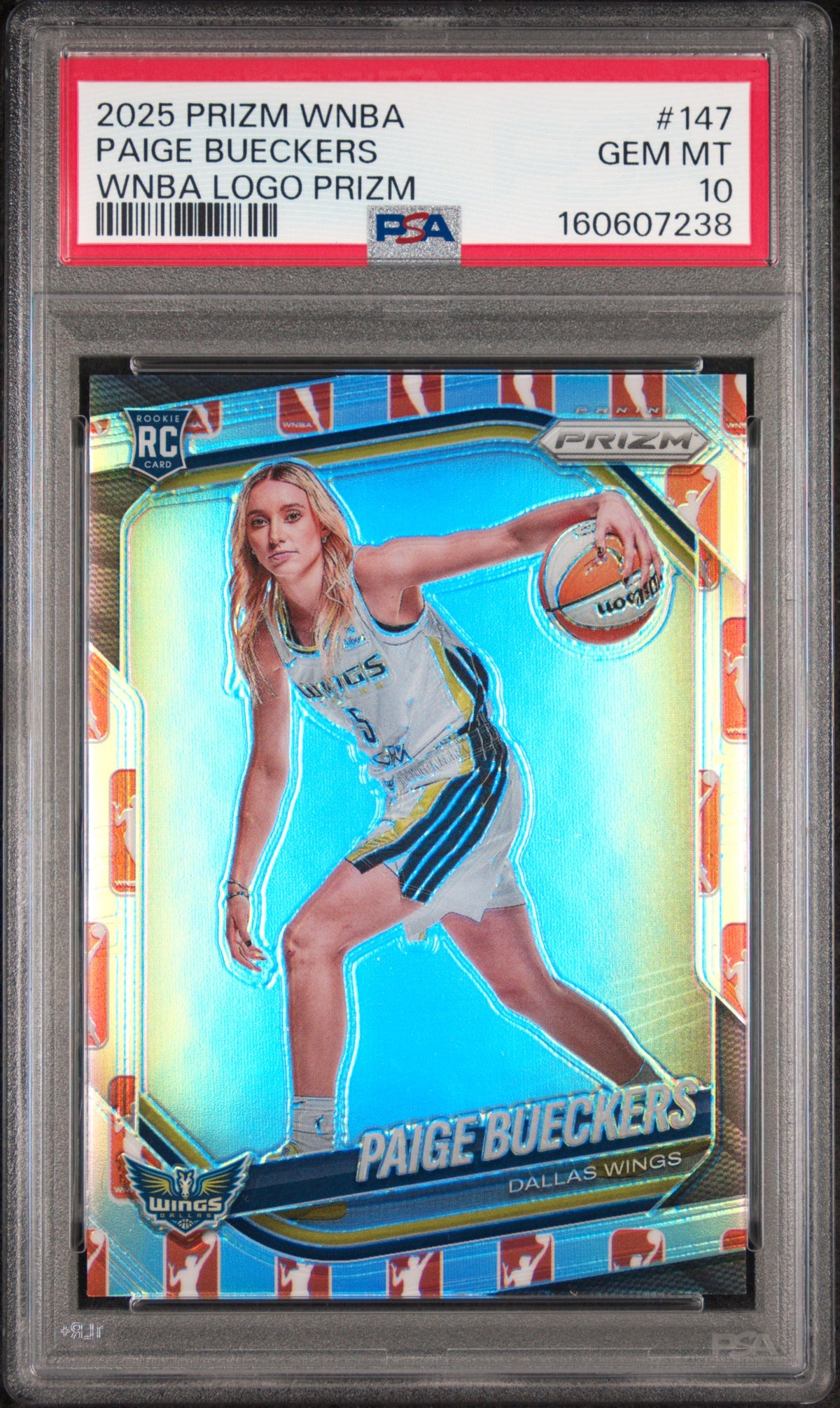 Paige Bueckers 2025 Panini Prizm WNBA Rookie #147 WNBA Logo PSA 10 Gem Mint