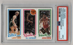 Larry Bird/164 Bill Cartwright TL/23 John Drew 1980-81 Topps PSA 9 Mint