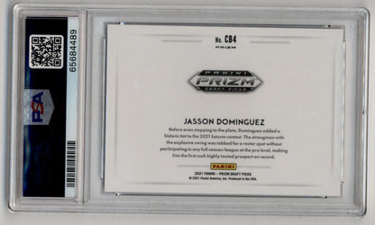 Jasson Dominguez 2021 Panini Prizm Draft Picks Color Blast #4 PSA 9 Mint