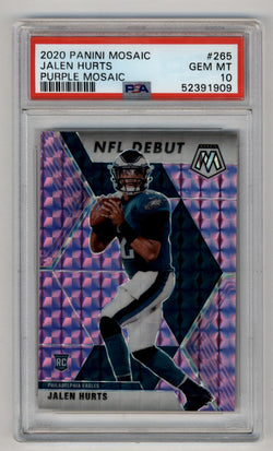 Jalen Hurts 2020 Mosaic Purple Mosaic 15/49 PSA 10 Gem Mint