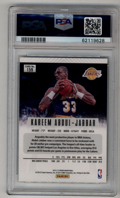 Kareem Abdul-Jabbar 2012-13 Prizm Green Prizm #159 PSA 9 Mint