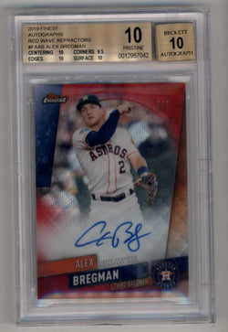 Alex Bregman 2019 Finest Red Wave Auto 5/5 BGS 10 Pristine Auto 10