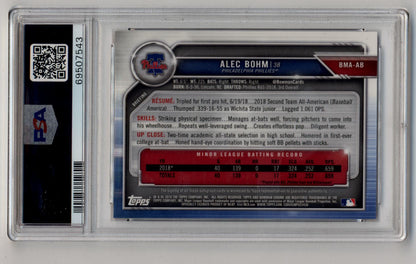 Alec Bohm 2019 Bowman Chrome Mega Box Orange Auto 04/25 PSA 9 Auto 10