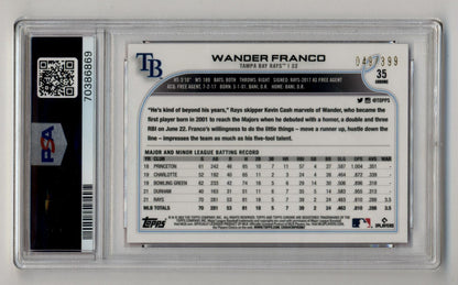 Wander Franco 2022 Topps Chrome Magenta Refractor 049/399 PSA 10 Gem Mint