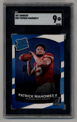 Patrick Mahomes 2017 Donruss Rookie #327 SGC 9 Mint