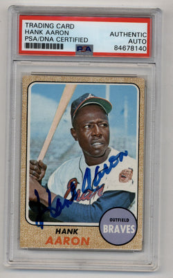 Hank Aaron 1968 Topps #110 PSA Authentic Auto