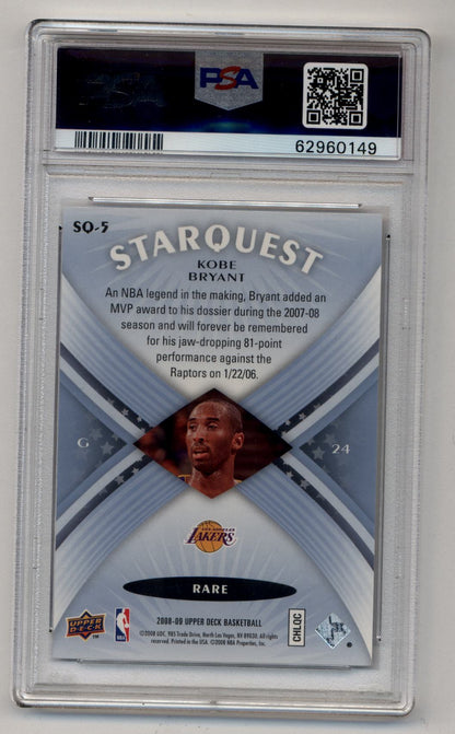 Kobe Bryant 2008-09 UD StarQuest Blue #SQ-5 PSA 10 Gem Mint 0149