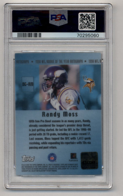 Randy Moss 2000 Bowman's Best Certified Auto PSA 9 Mint Auto 10