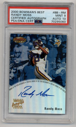 Randy Moss 2000 Bowman's Best Certified Auto PSA 9 Mint Auto 10