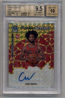 Coby White 2019-20 Mosaic Gold Auto #38 16/25 BGS 9.5 Gem Mint