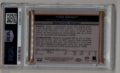 Tom Brady 2003 Topps Draft Picks Chrome Gold Refractor PSA 9 Mint