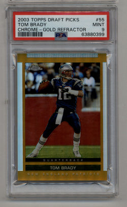 Tom Brady 2003 Topps Draft Picks Chrome Gold Refractor PSA 9 Mint