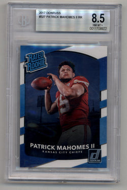 Patrick Mahomes 2017 Donruss Rated Rookie #327 BGS 8.5 Near Mint Mint+