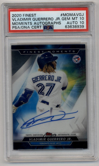 Vladimir Guerrero 2020 Finest Moments Auto PSA 10 Gem Mint Auto 10