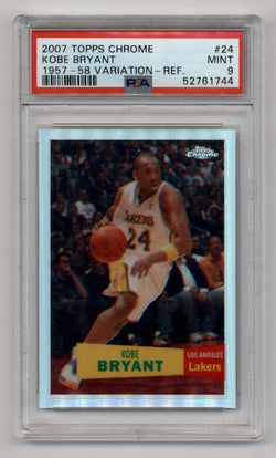 Kobe Bryant 2007-08 Topps Chrome 1957-58 Variation Refractor 763/999 #24 PSA 9 Mint