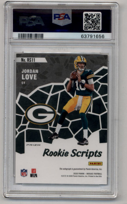 Jordan Love 2020 Mosaic Rookie Scripts Auto #RS11 PSA 10 Gem Mint Auto 10